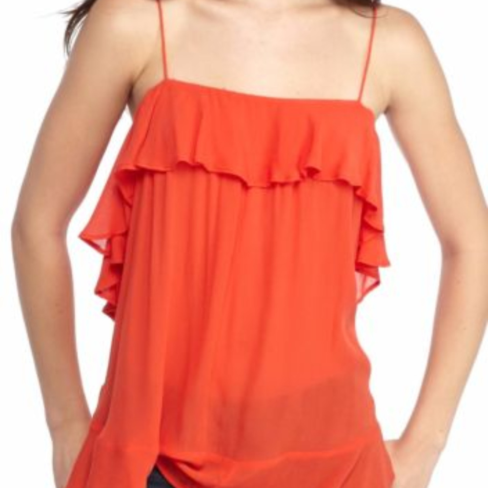 Free People Cascades Ruffle Cami Dark Orange